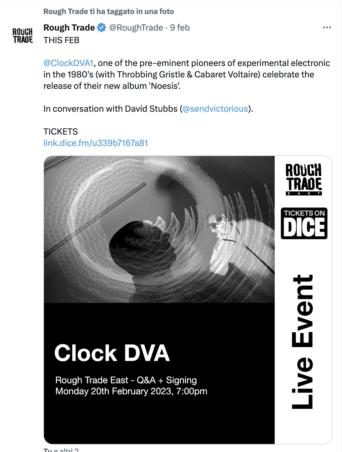 20 February 2023 Clock DVA at Rough Trade East, London